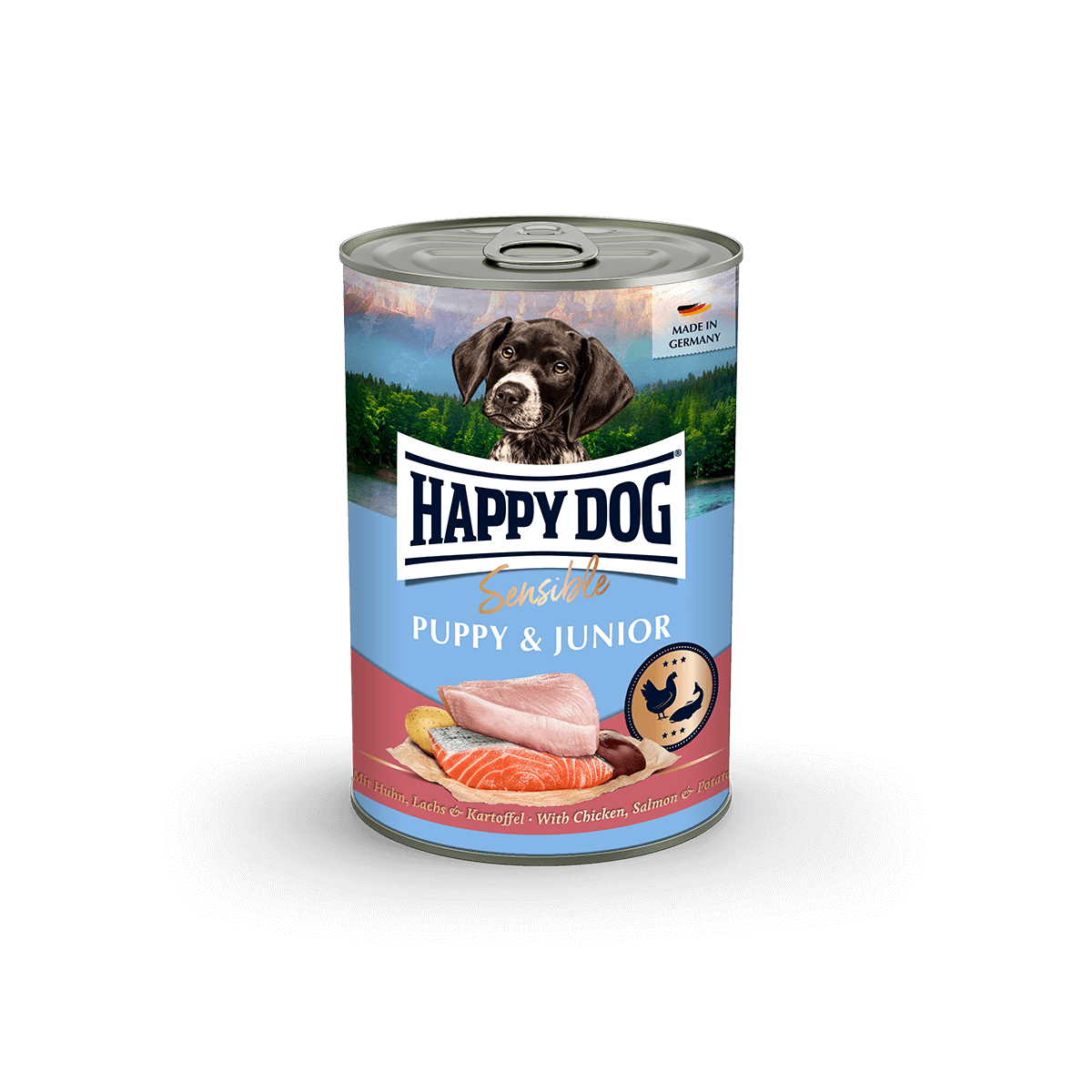 Happy Dog Sensible Puppy e Junior Salmão