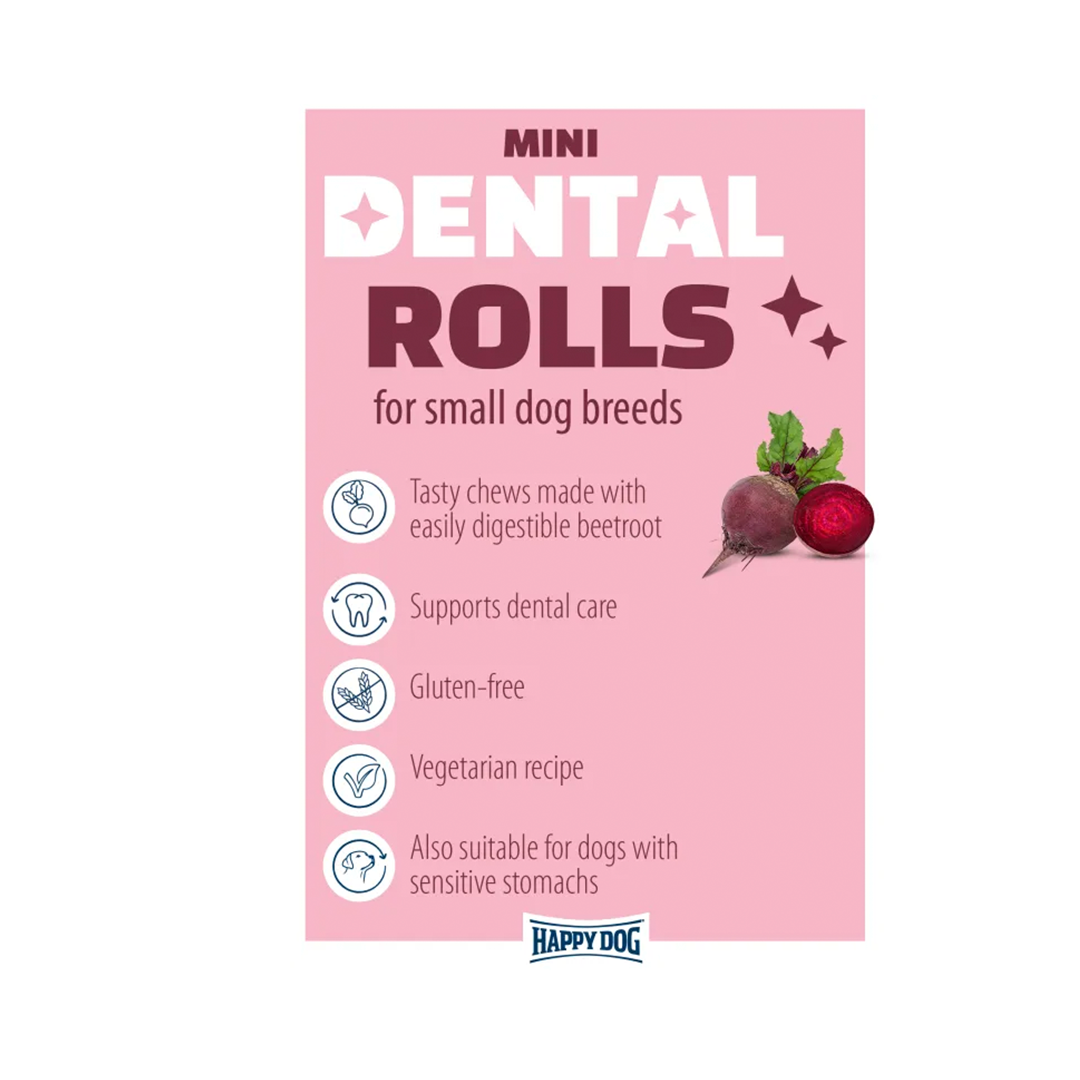 HAPPY DOG DENTAL SNACK ROLLS MINI 92GR