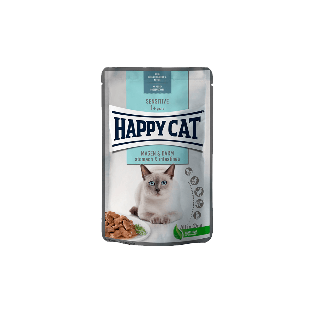 Happy Cat Sensitive Pedaços em Molho Estômago e Intestinos