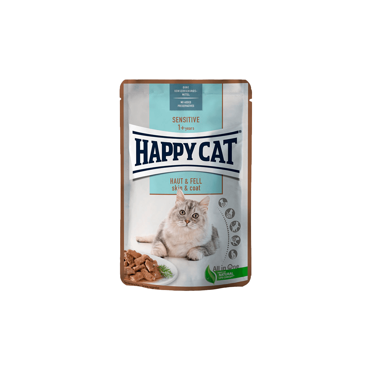 Happy Cat Sensitive Pedaços em Molho Pele e Pêlo